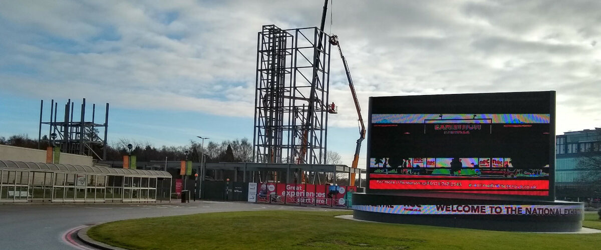 steel structure framework in distance