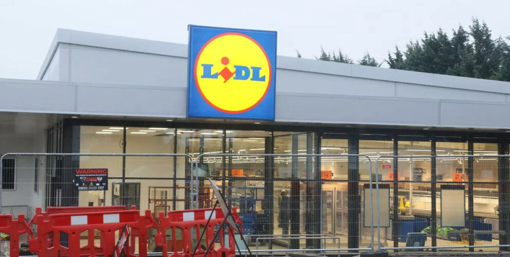 Lidl sign and shop front close up